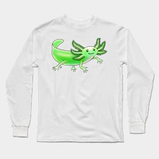 Amphibians - Axolotl - Fluorescent Green Long Sleeve T-Shirt